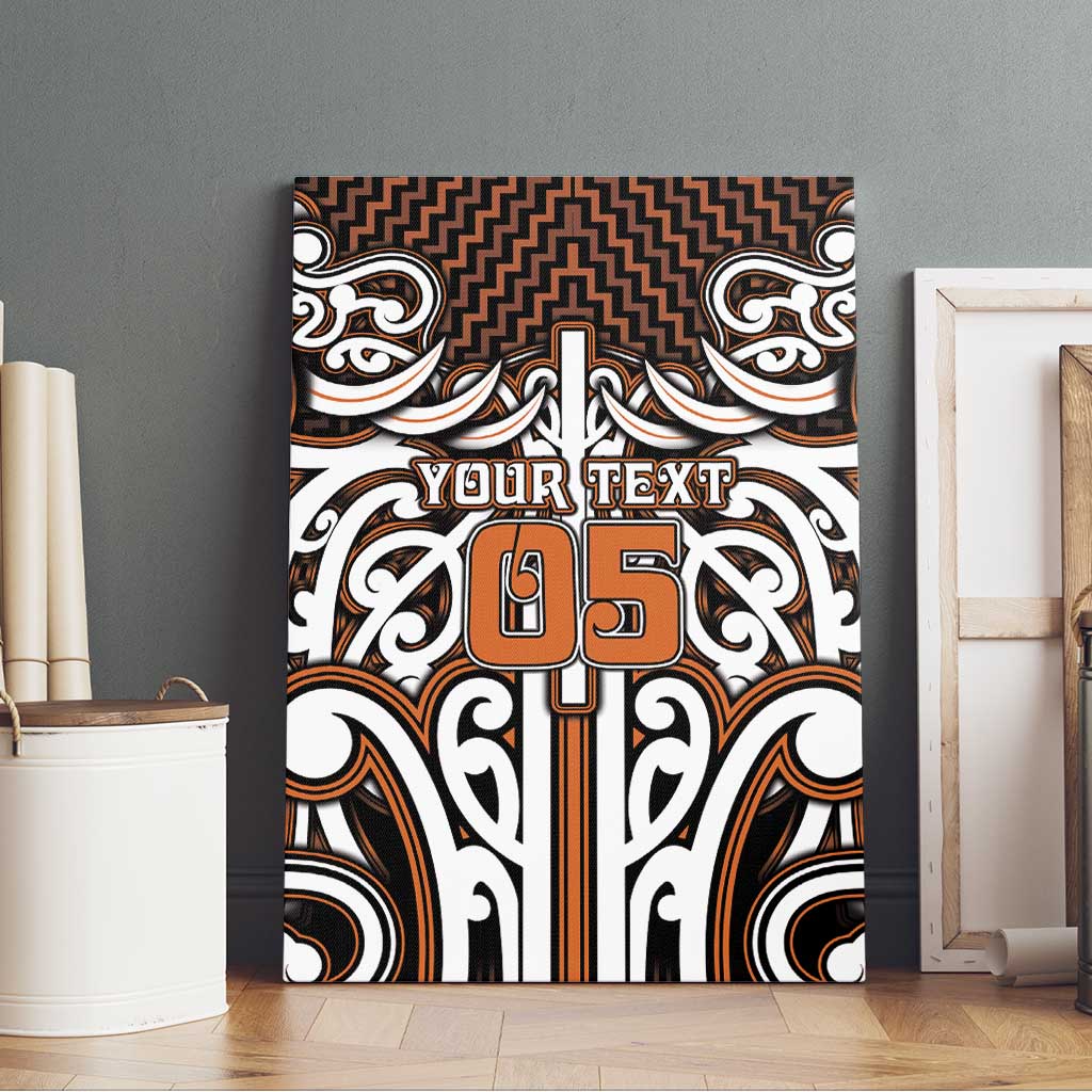 Custom Aotearoa Waikato Canvas Wall Art Maori Tribal Pattern Mix Poutama