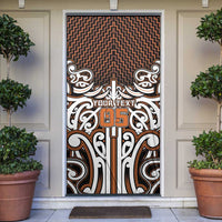 Custom Aotearoa Waikato Door Cover Maori Tribal Pattern Mix Poutama