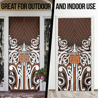 Custom Aotearoa Waikato Door Cover Maori Tribal Pattern Mix Poutama