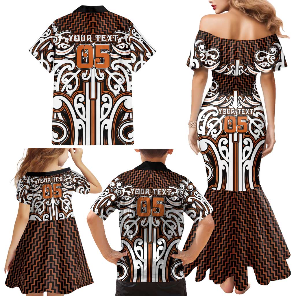 Custom Aotearoa Waikato Family Matching Mermaid Dress and Hawaiian Shirt Maori Tribal Pattern Mix Poutama LT05 - Polynesian Pride