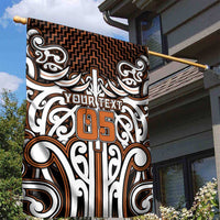Custom Aotearoa Waikato Garden Flag Maori Tribal Pattern Mix Poutama