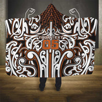 Custom Aotearoa Waikato Hooded Blanket Maori Tribal Pattern Mix Poutama