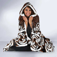 Custom Aotearoa Waikato Hooded Blanket Maori Tribal Pattern Mix Poutama