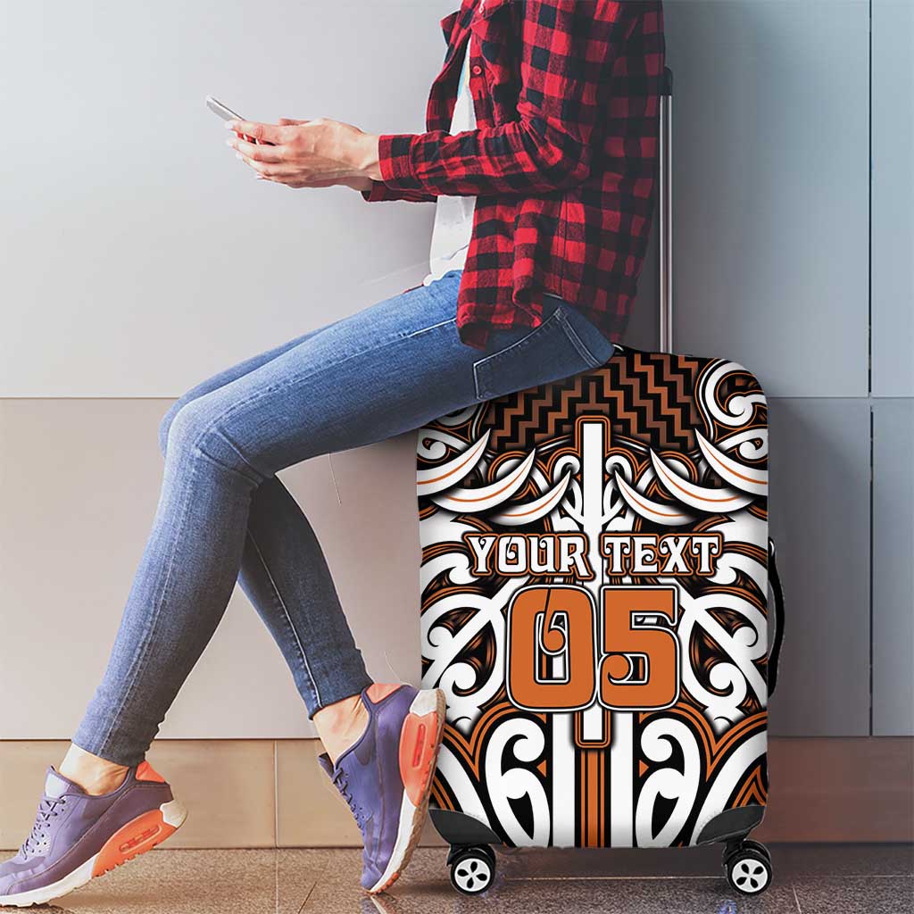 Custom Aotearoa Waikato Luggage Cover Maori Tribal Pattern Mix Poutama