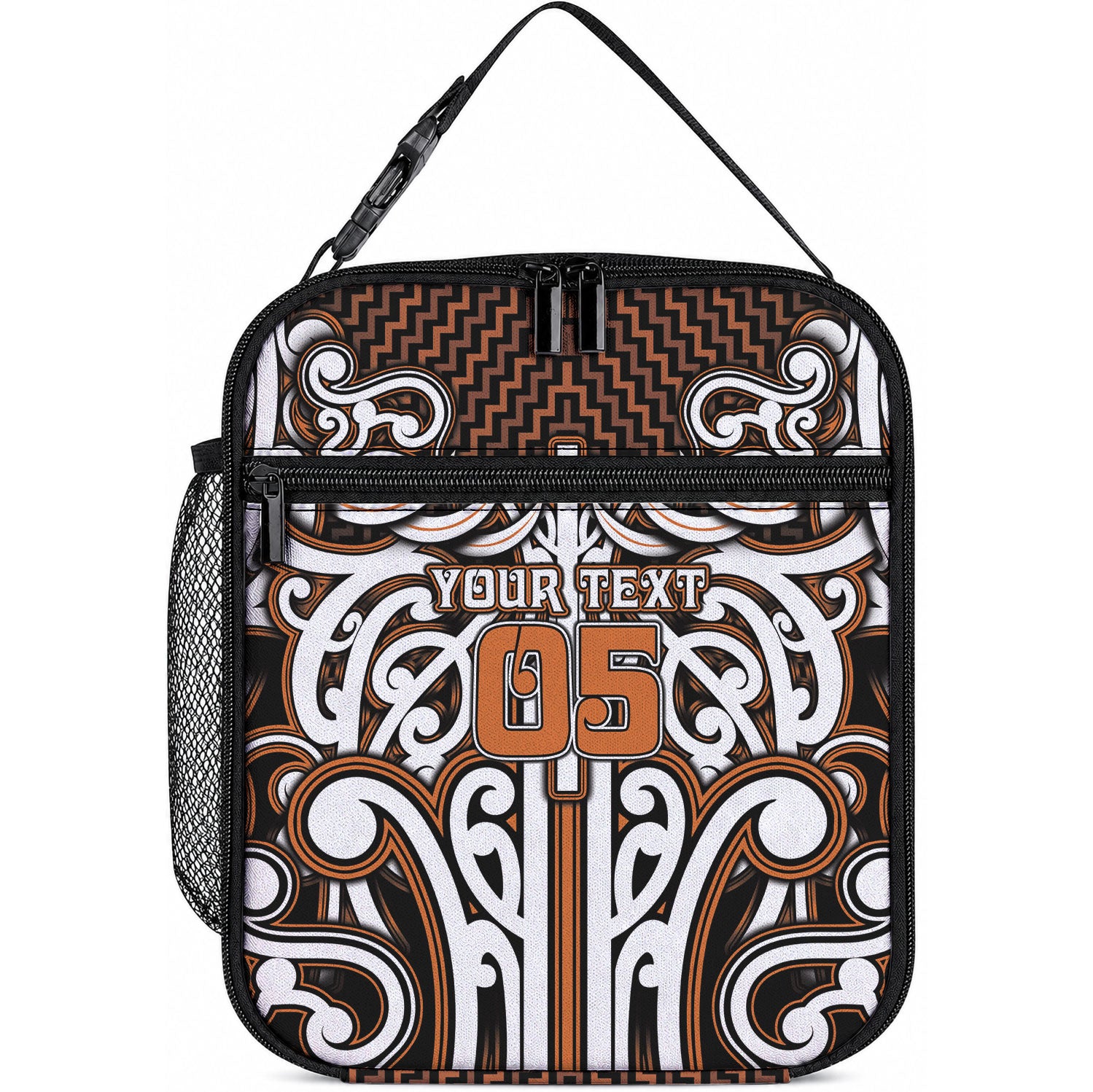 Custom Aotearoa Waikato Lunch Bag Maori Tribal Pattern Mix Poutama