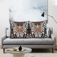 Custom Aotearoa Waikato Pillow Cover Maori Tribal Pattern Mix Poutama