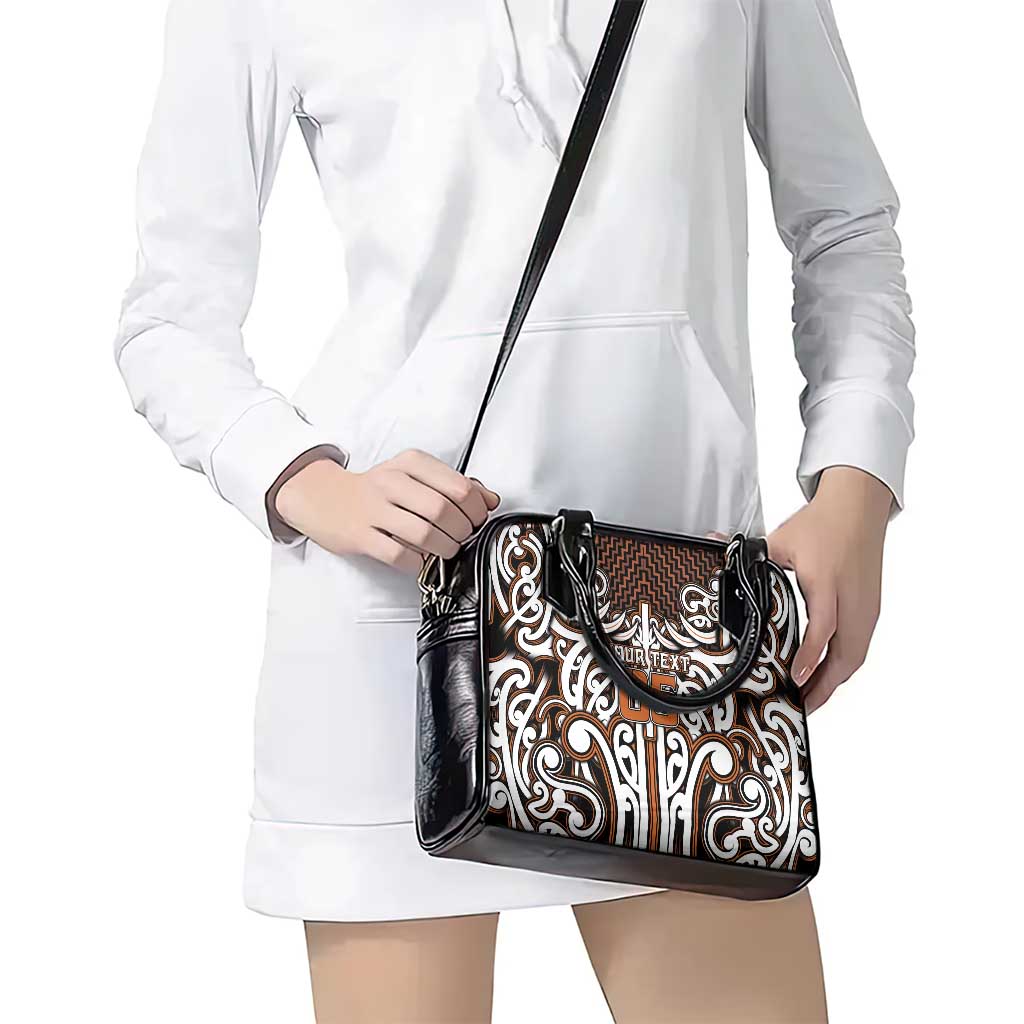 Custom Aotearoa Waikato Shoulder Handbag Maori Tribal Pattern Mix Poutama