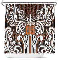 Custom Aotearoa Waikato Shower Curtain Maori Tribal Pattern Mix Poutama