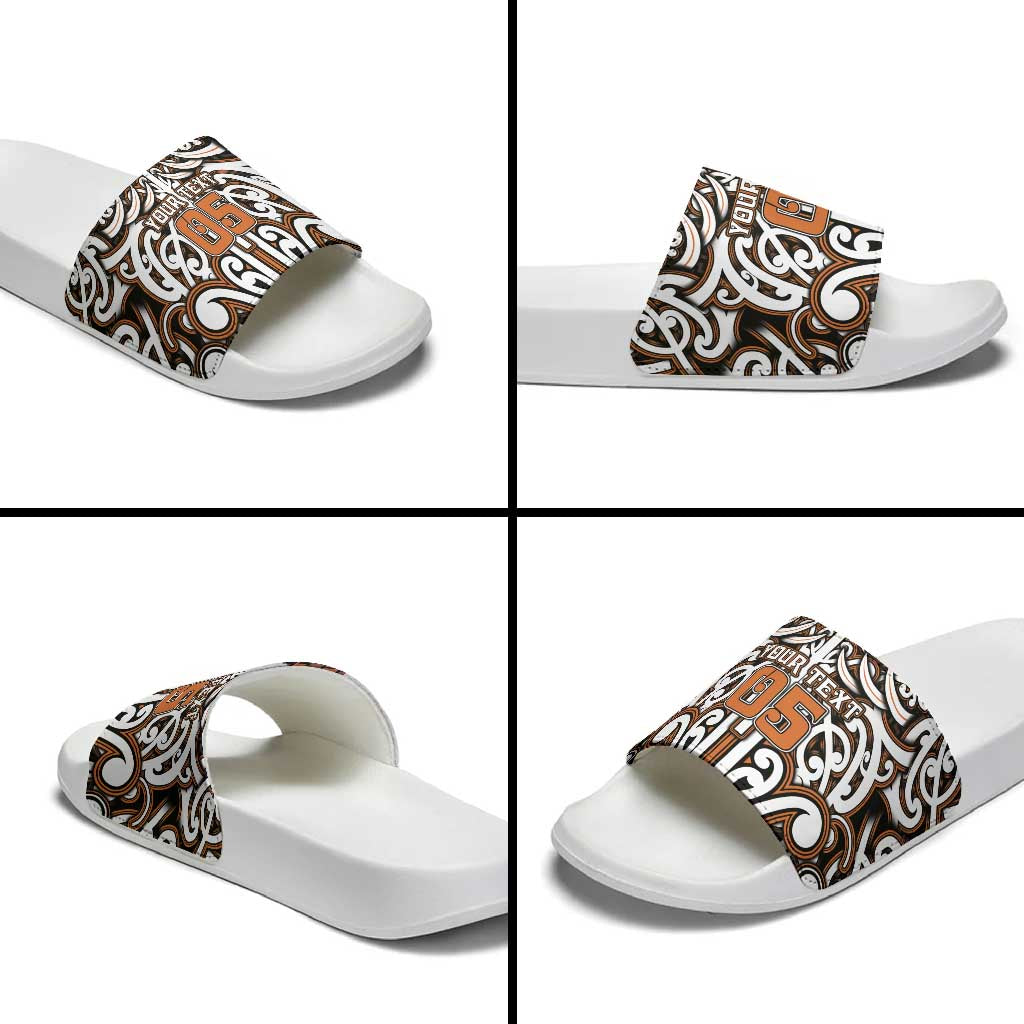 Custom Aotearoa Waikato Slide Sandals Maori Tribal Pattern Mix Poutama
