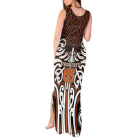 Custom Aotearoa Waikato Tank Maxi Dress Maori Tribal Pattern Mix Poutama