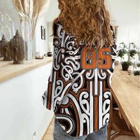 Custom Aotearoa Waikato Women Casual Shirt Maori Tribal Pattern Mix Poutama