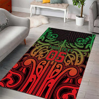 Custom Aotearoa Tuhoe Area Rug Maori Tribal Pattern Mix Poutama