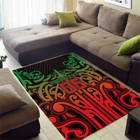 Custom Aotearoa Tuhoe Area Rug Maori Tribal Pattern Mix Poutama