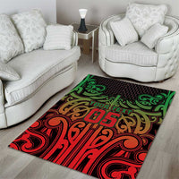 Custom Aotearoa Tuhoe Area Rug Maori Tribal Pattern Mix Poutama