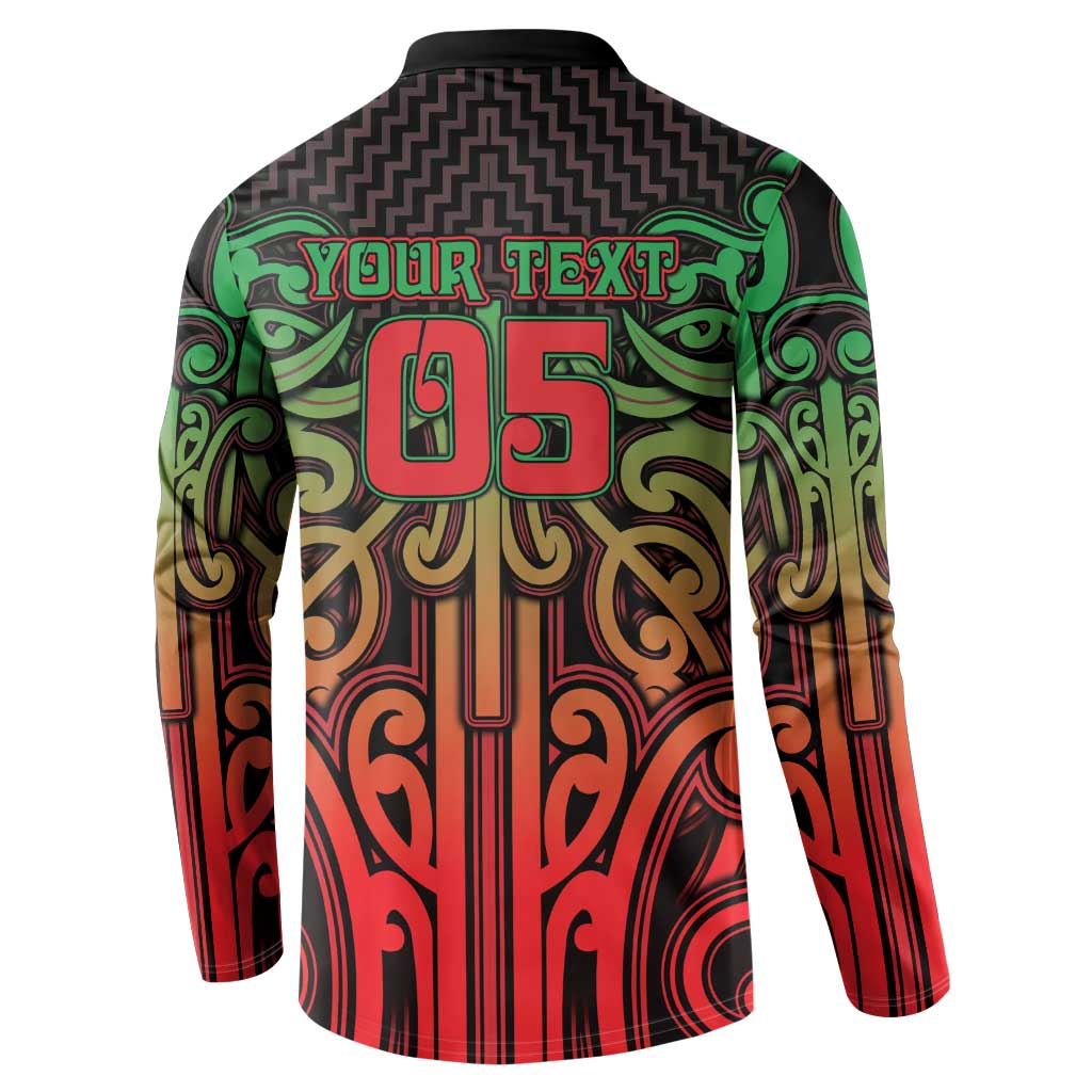Custom Aotearoa Tuhoe Button Sweatshirt Maori Tribal Pattern Mix Poutama