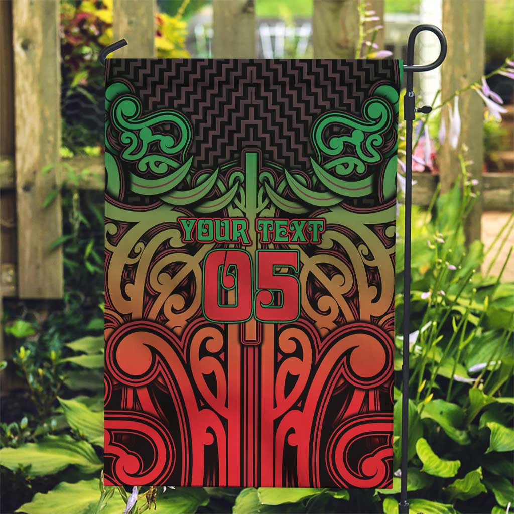 Custom Aotearoa Tuhoe Garden Flag Maori Tribal Pattern Mix Poutama