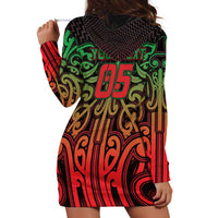 Custom Aotearoa Tuhoe Hoodie Dress Maori Tribal Pattern Mix Poutama