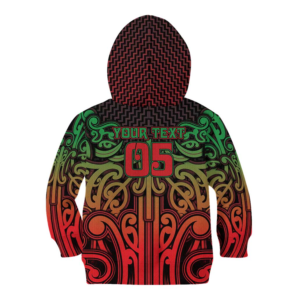 Custom Aotearoa Tuhoe Kid Hoodie Maori Tribal Pattern Mix Poutama