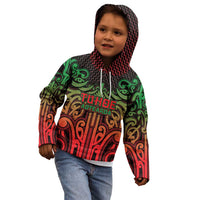 Custom Aotearoa Tuhoe Kid Hoodie Maori Tribal Pattern Mix Poutama