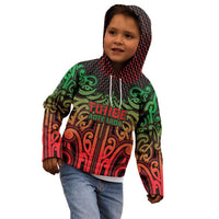 Custom Aotearoa Tuhoe Kid Hoodie Maori Tribal Pattern Mix Poutama