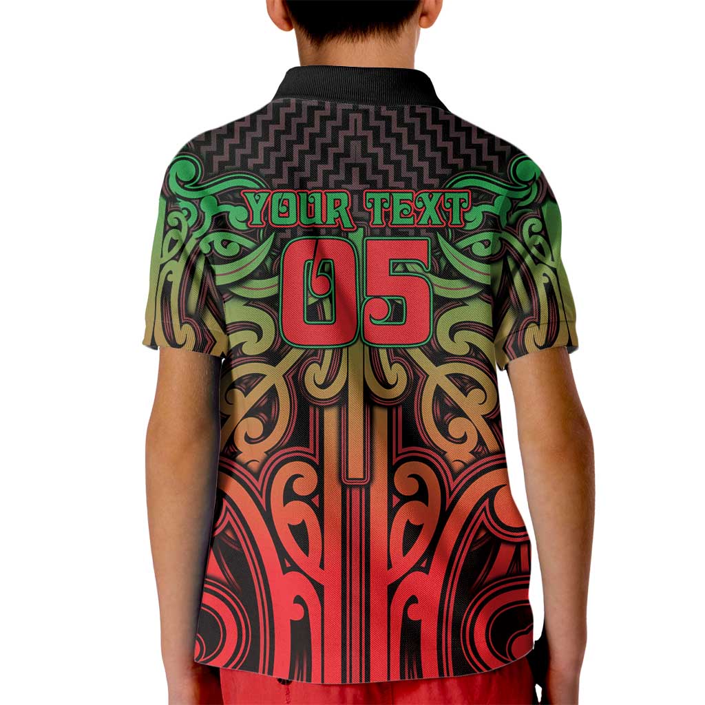 Custom Aotearoa Tuhoe Kid Polo Shirt Maori Tribal Pattern Mix Poutama