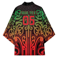 Custom Aotearoa Tuhoe Kimono Maori Tribal Pattern Mix Poutama