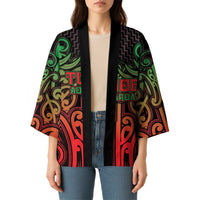 Custom Aotearoa Tuhoe Kimono Maori Tribal Pattern Mix Poutama