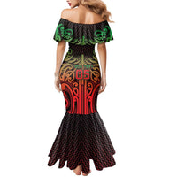 Custom Aotearoa Tuhoe Mermaid Dress Maori Tribal Pattern Mix Poutama
