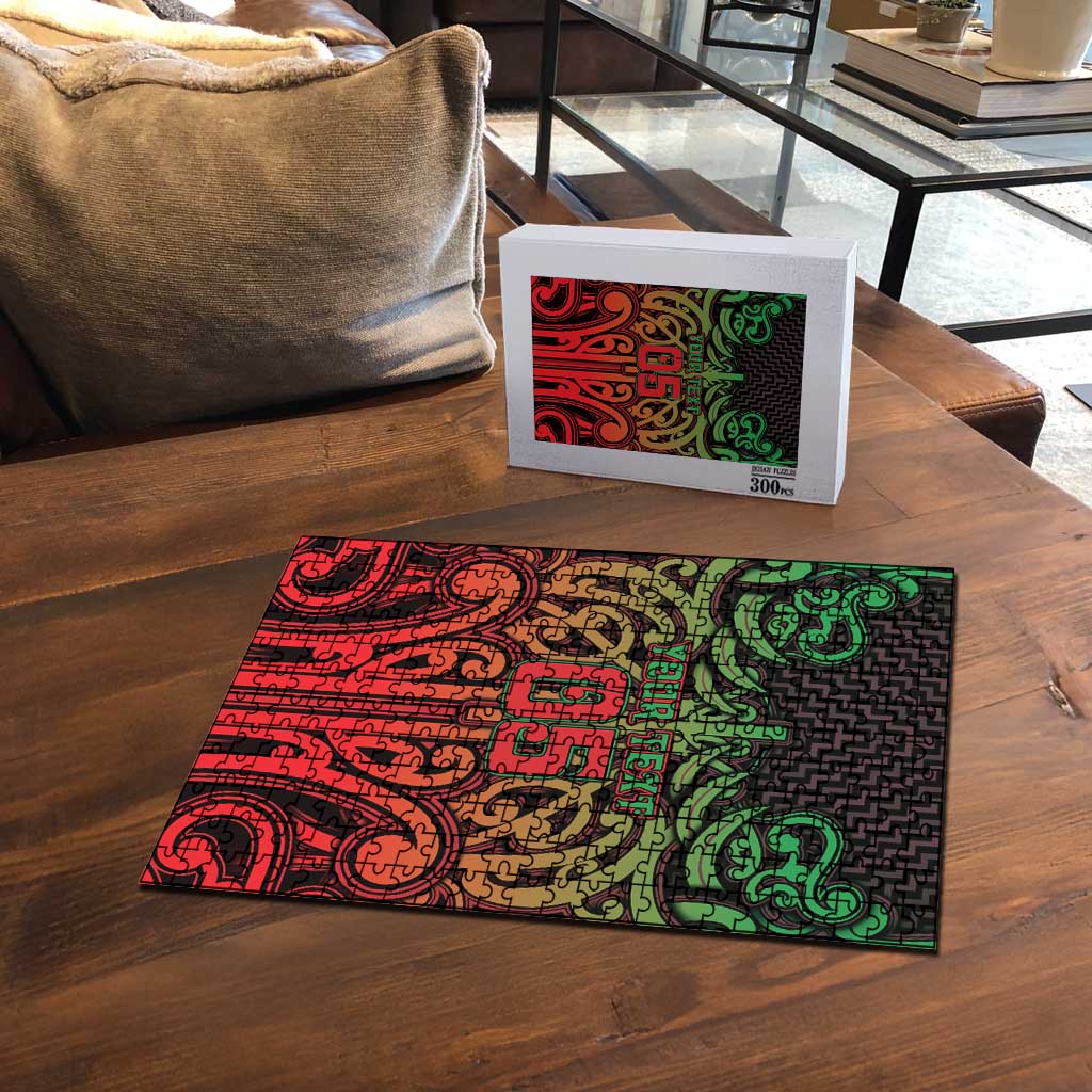 Custom Aotearoa Tuhoe Puzzle Maori Tribal Pattern Mix Poutama