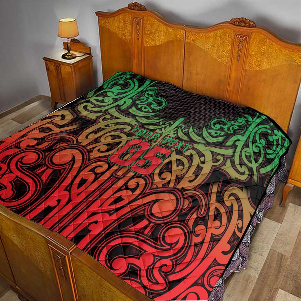 Custom Aotearoa Tuhoe Quilt Maori Tribal Pattern Mix Poutama