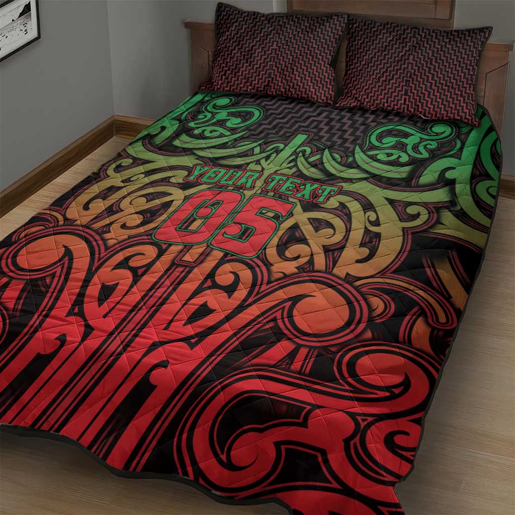 Custom Aotearoa Tuhoe Quilt Bed Set Maori Tribal Pattern Mix Poutama