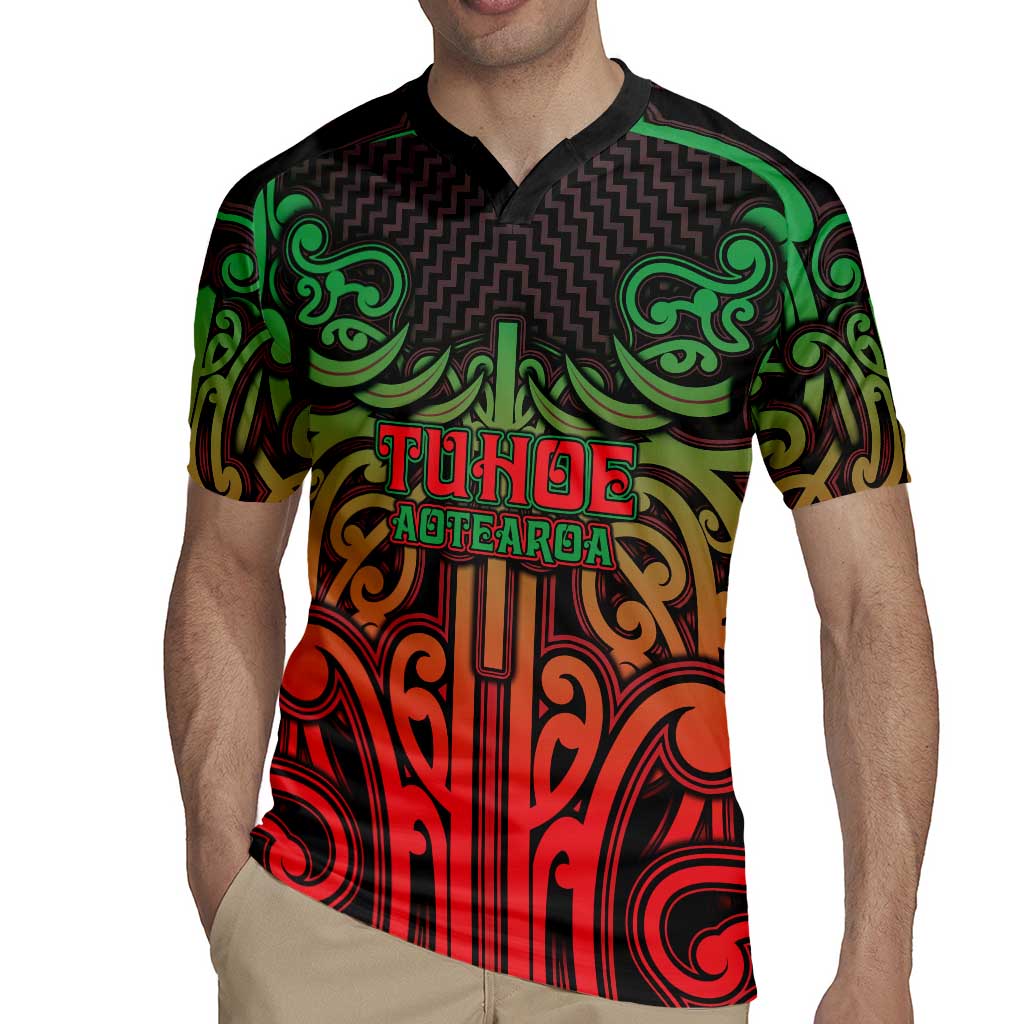 Custom Aotearoa Tuhoe Rugby Jersey Maori Tribal Pattern Mix Poutama