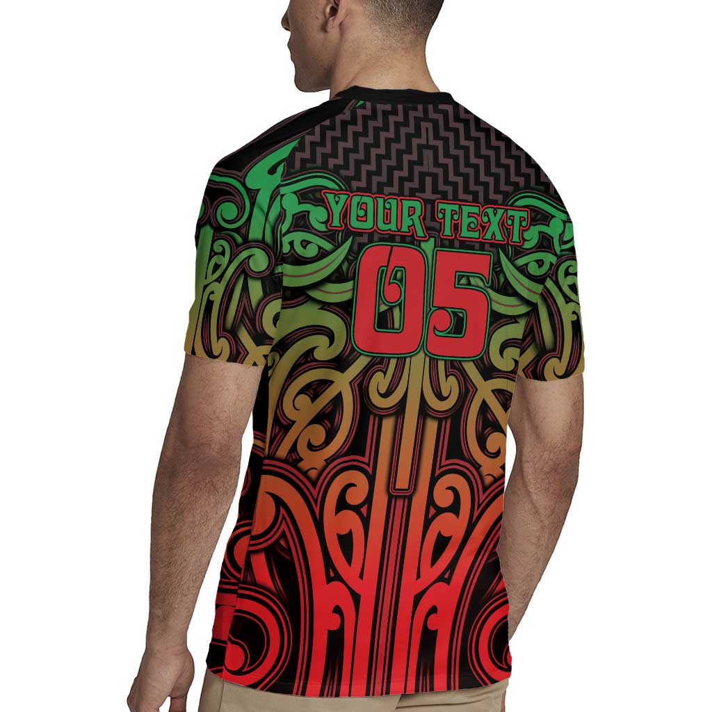 Custom Aotearoa Tuhoe Rugby Jersey Maori Tribal Pattern Mix Poutama