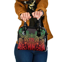 Custom Aotearoa Tuhoe Shoulder Handbag Maori Tribal Pattern Mix Poutama