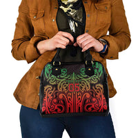 Custom Aotearoa Tuhoe Shoulder Handbag Maori Tribal Pattern Mix Poutama
