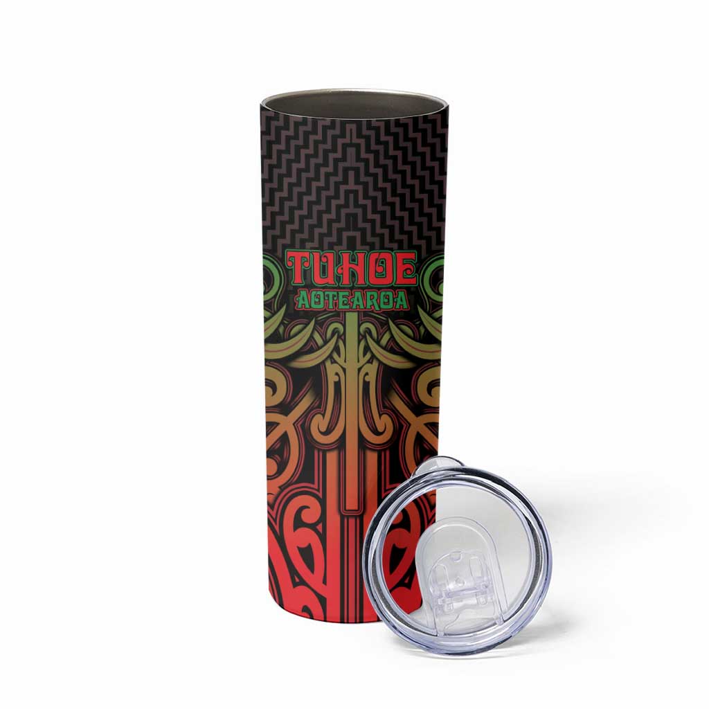 Custom Aotearoa Tuhoe Skinny Tumbler Maori Tribal Pattern Mix Poutama