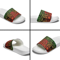 Custom Aotearoa Tuhoe Slide Sandals Maori Tribal Pattern Mix Poutama