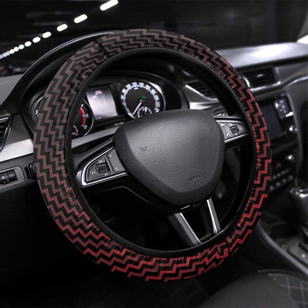 Aotearoa Tuhoe Steering Wheel Cover Maori Tribal Pattern Mix Poutama