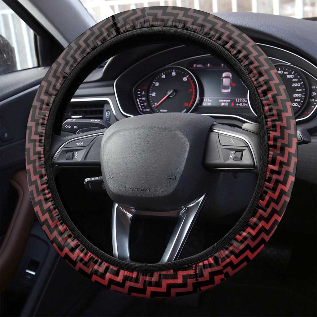 Aotearoa Tuhoe Steering Wheel Cover Maori Tribal Pattern Mix Poutama
