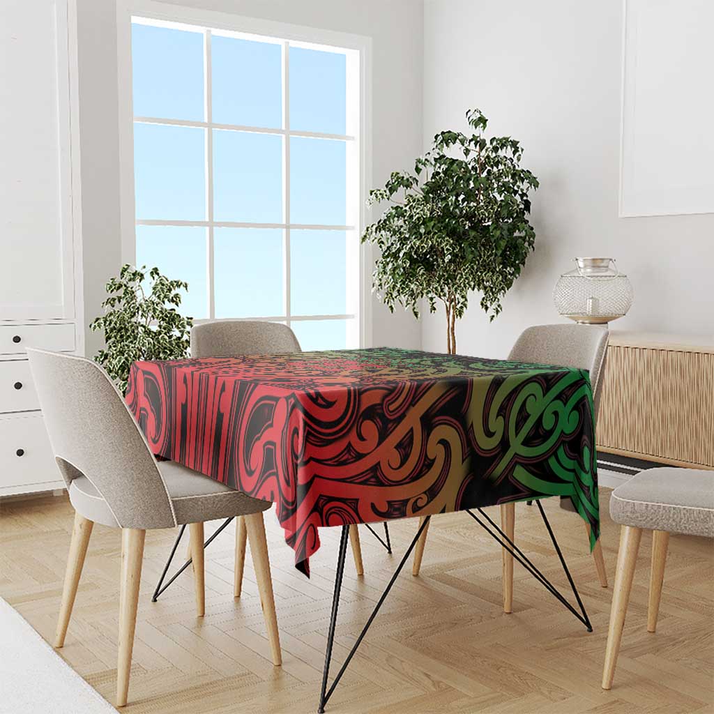 Custom Aotearoa Tuhoe Tablecloth Maori Tribal Pattern Mix Poutama