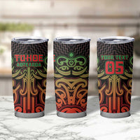 Custom Aotearoa Tuhoe Tumbler Cup Maori Tribal Pattern Mix Poutama