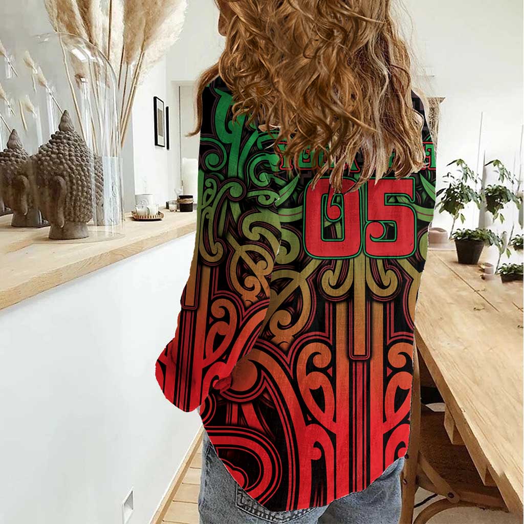 Custom Aotearoa Tuhoe Women Casual Shirt Maori Tribal Pattern Mix Poutama