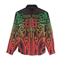 Custom Aotearoa Tuhoe Women Casual Shirt Maori Tribal Pattern Mix Poutama