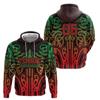 Custom Aotearoa Tuhoe Zip Hoodie Maori Tribal Pattern Mix Poutama