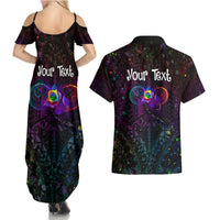I See Your True Colors Personalised Couples Matching Summer Maxi Dress and Hawaiian Shirt Autism Awareness