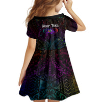 I See Your True Colors Personalised Family Matching Off The Shoulder Long Sleeve Dress and Hawaiian Shirt Autism Awareness LT05 - Polynesian Pride