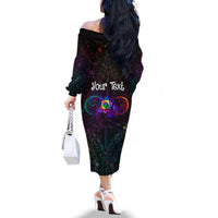 I See Your True Colors Personalised Family Matching Off The Shoulder Long Sleeve Dress and Hawaiian Shirt Autism Awareness LT05 - Polynesian Pride