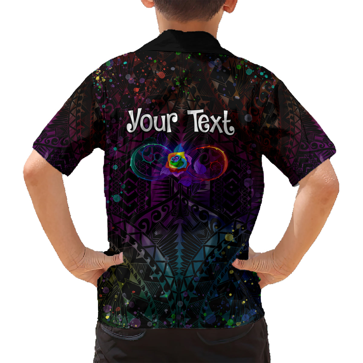 I See Your True Colors Personalised Family Matching Short Sleeve Bodycon Dress and Hawaiian Shirt Autism Awareness LT05 - Polynesian Pride