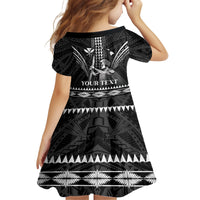 Personalised Hawaii Happy King Kamehameha Day Family Matching Off The Shoulder Long Sleeve Dress and Hawaiian Shirt Kakau Pattern LT05 - Polynesian Pride