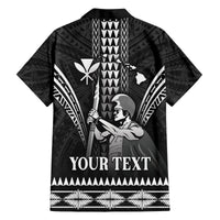 Personalised Hawaii Happy King Kamehameha Day Family Matching Off Shoulder Short Dress and Hawaiian Shirt Kakau Pattern LT05 - Polynesian Pride